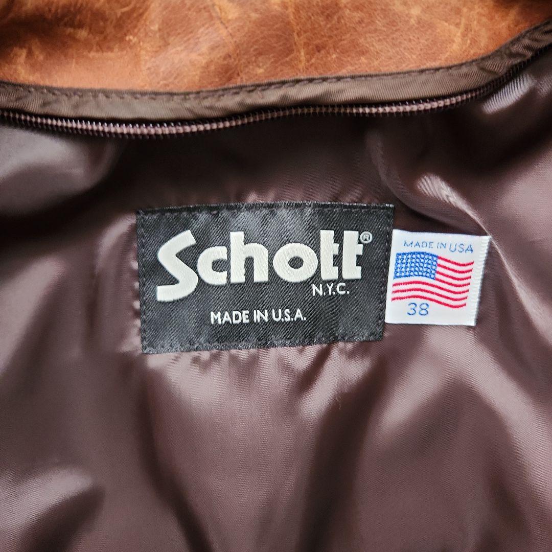 Schott シングルライダース643 ナバホブラウン サイズ38