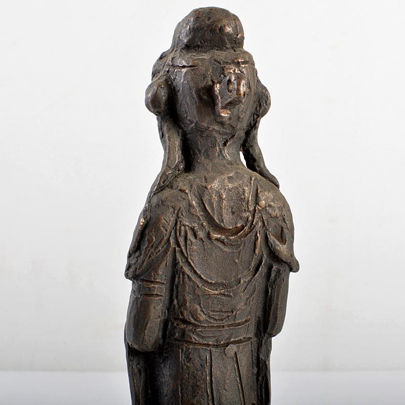 仏教美術　澤田政廣　古銅　観音菩薩像　仏像　置物　高さ約28cm　M　R5543