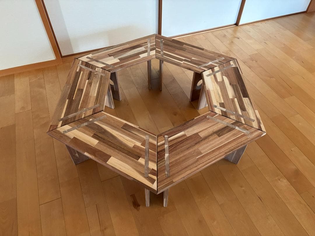 ヘキサゴンテーブル ヘキサテーブル 囲炉裏テーブル 組み立て式