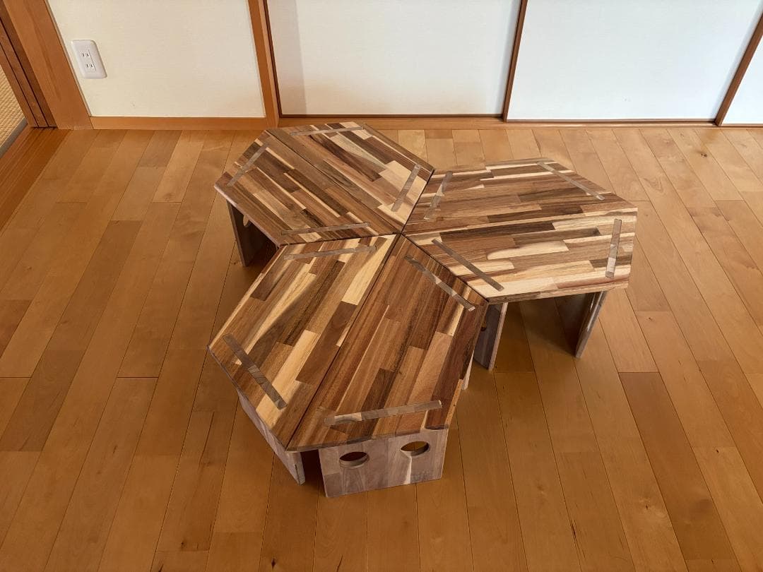 ヘキサゴンテーブル ヘキサテーブル 囲炉裏テーブル 組み立て式