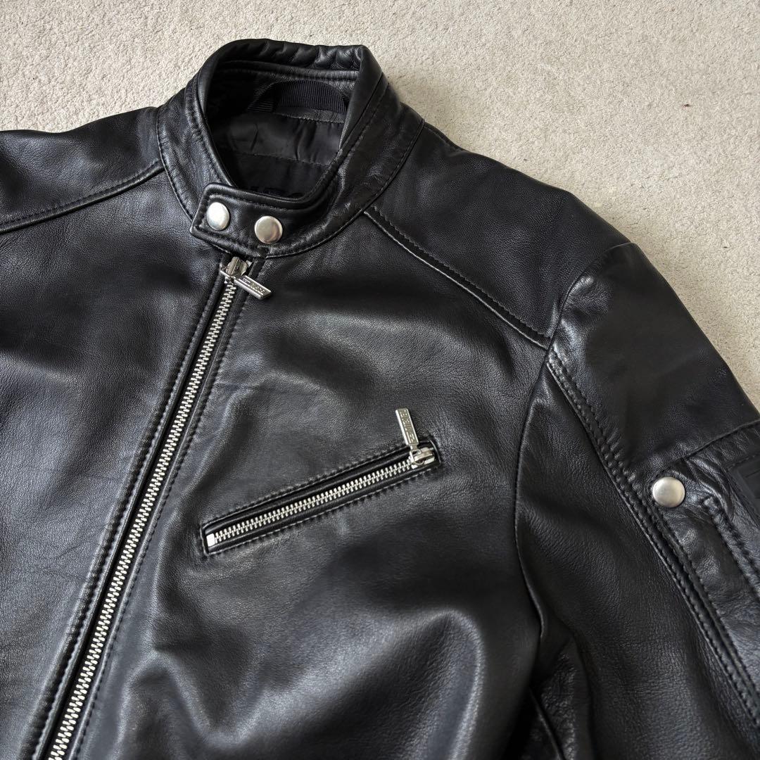 美品 ディーゼル レザージャケット ライダース Lサイズ シープスキン 羊革