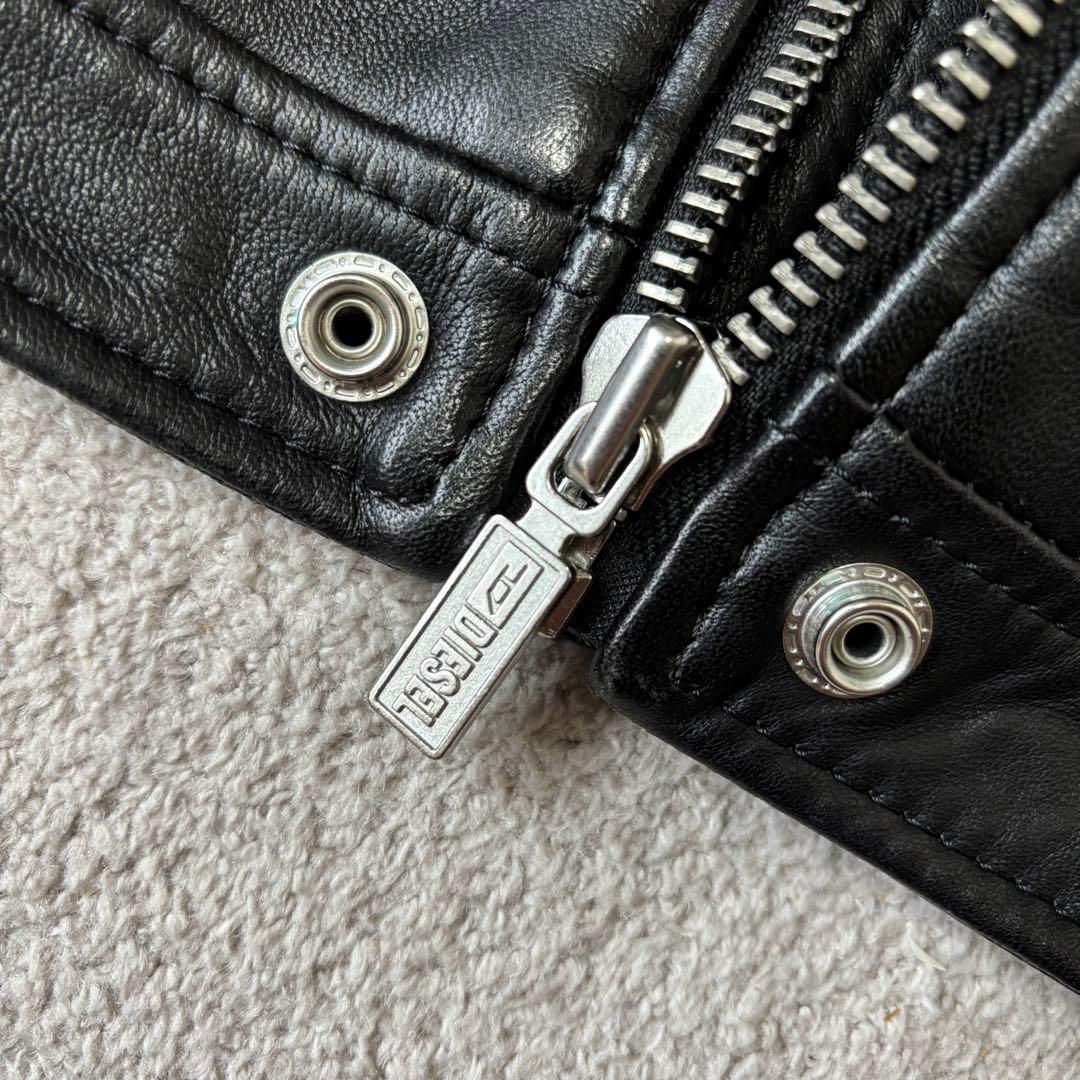 美品 ディーゼル レザージャケット ライダース Lサイズ シープスキン 羊革