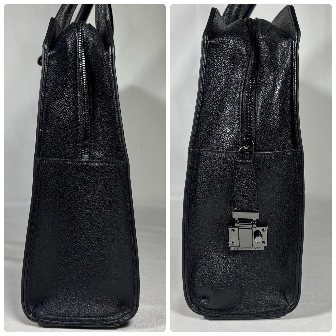 美品 エンポリオアルマーニ ビジネスバッグ ブリーフケース レザー ブラック