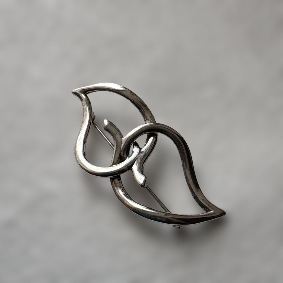 ✨TIFFANY brooch✨ティファニーブローチ ダブルリーフ ピンブローチ