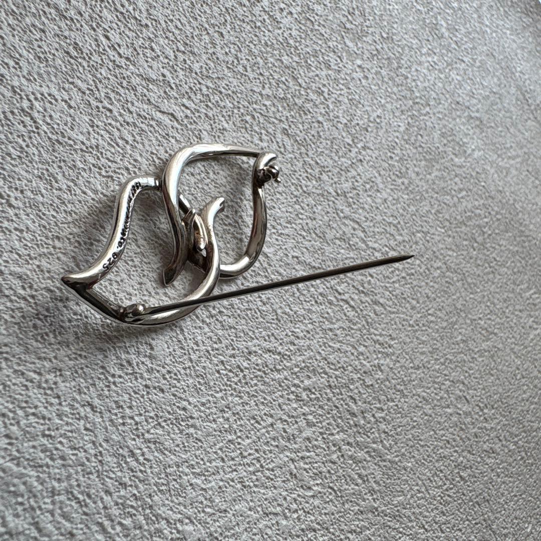 ✨TIFFANY brooch✨ティファニーブローチ ダブルリーフ ピンブローチ