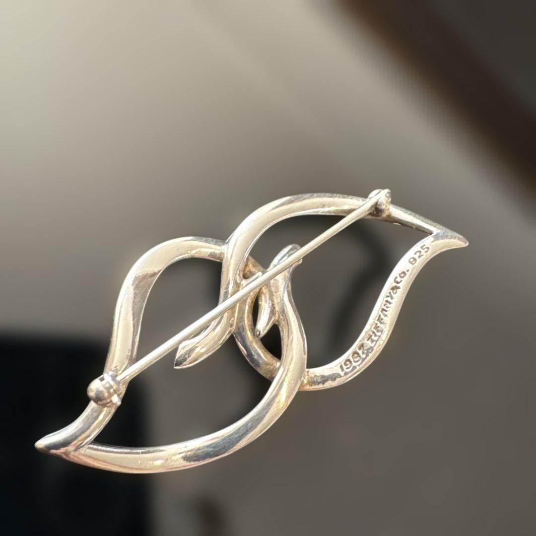 ✨TIFFANY brooch✨ティファニーブローチ ダブルリーフ ピンブローチ