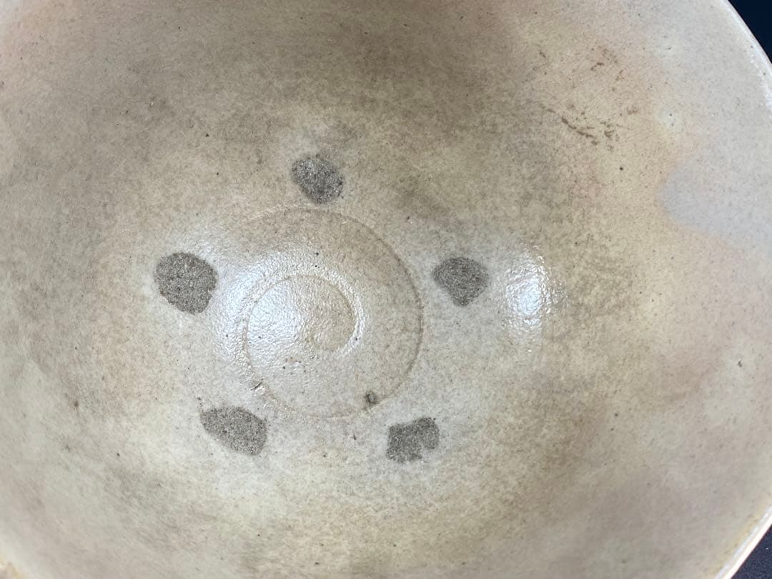 李朝 茶碗 茶道具 骨董 古玩 古美術 時代物 径14.3cm