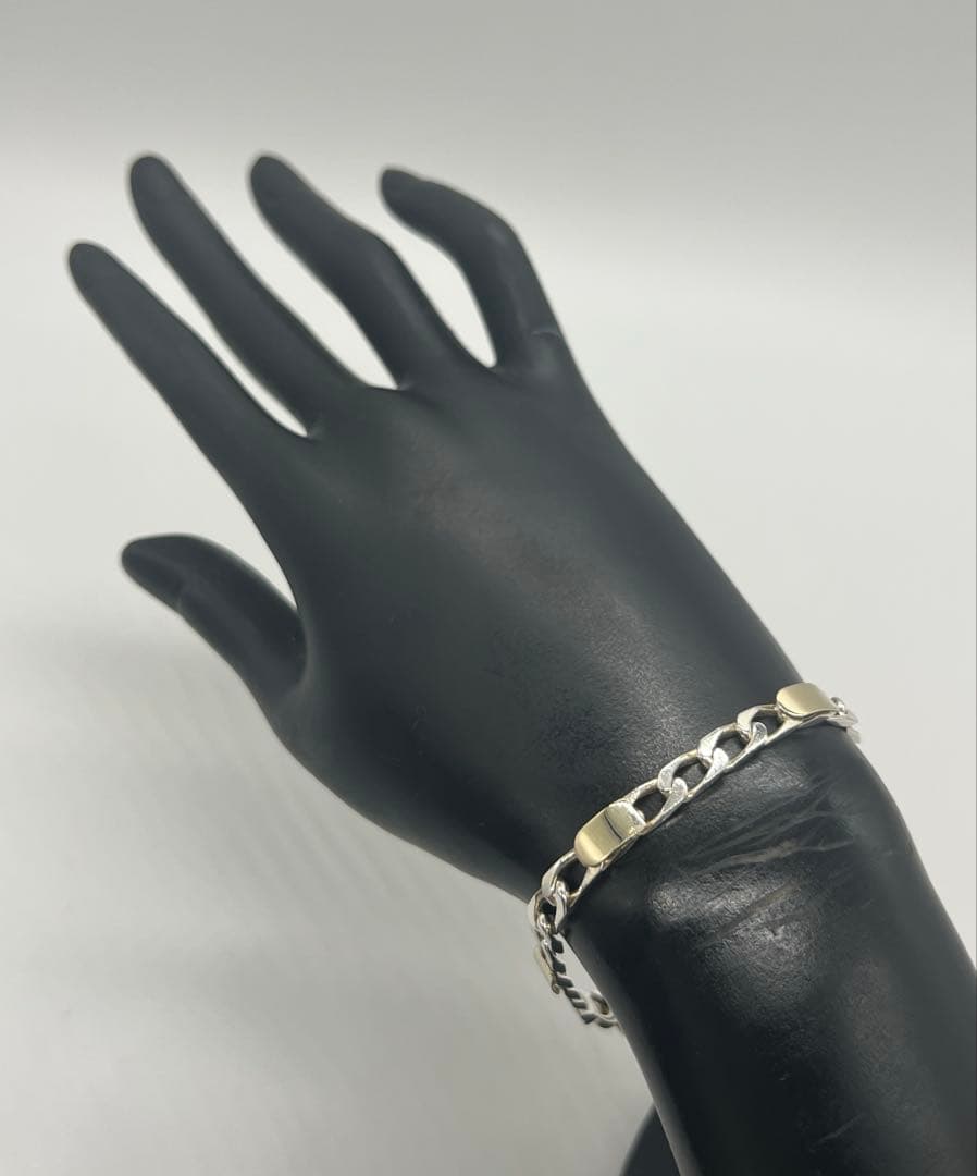 ティファニー TIFFANY フィガロチェーン ブレスレット SV YG コンビ