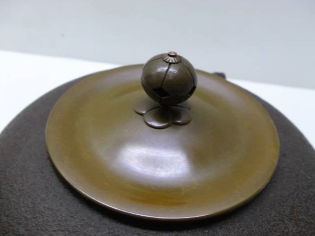 唐銅 鬼面風炉 釡師 佐藤清光 風炉師 釡谷寛斎 共箱 電熱器