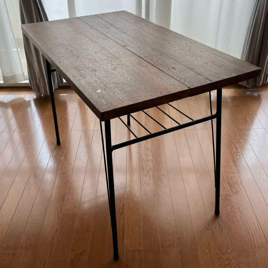 jam【古道具】木製×アイアン脚テーブル ヴィンテージ送料込