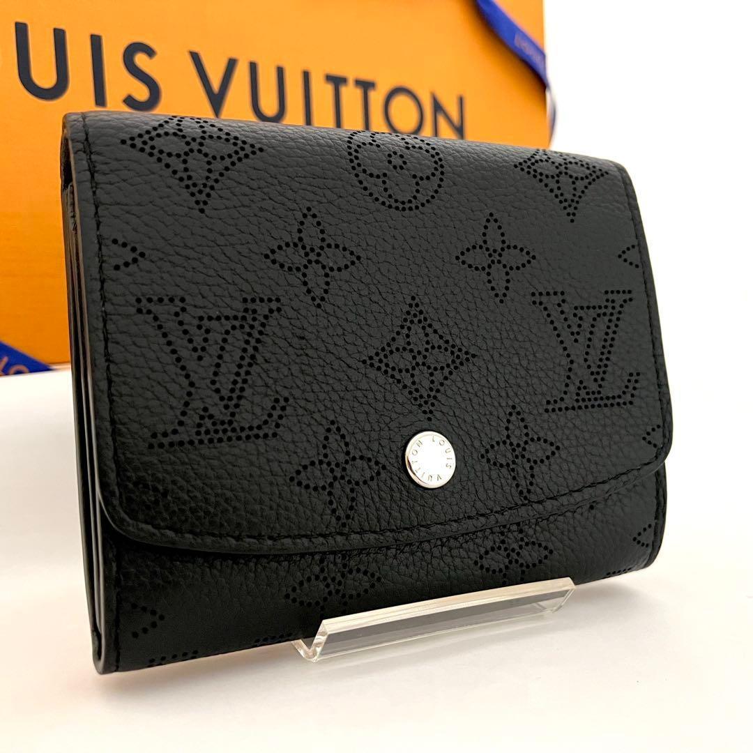 ✨極上美品✨ルイヴィトン モノグラム マヒナ イリス コンパクト黒 二つ折り財布