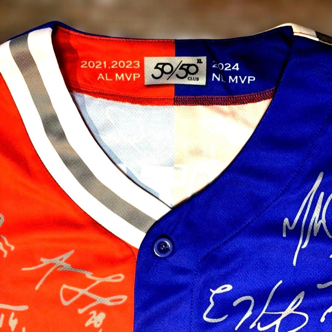 大谷翔平　エンゼルスドジャース　フルメンバーサイン付ミックスユニフォーム　非売品