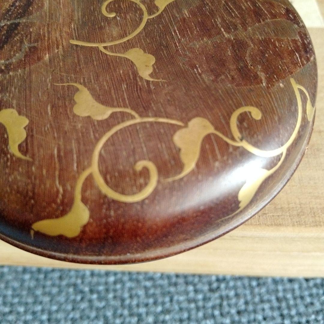 旧家蔵　中国骨董　清時代道光年製　紫檀金絲象嵌細工御香合