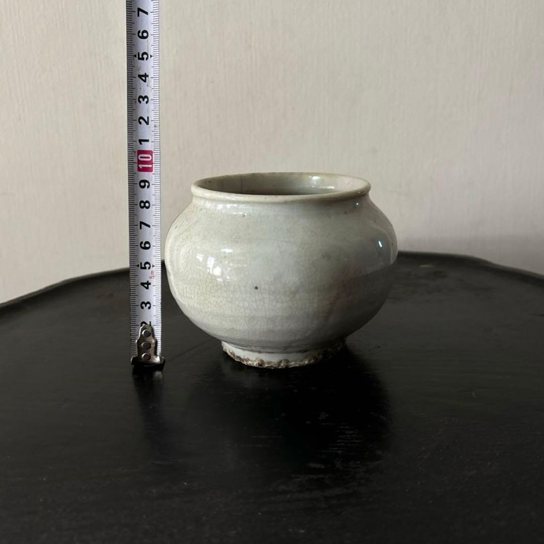 李朝壷　白磁　丸壷　塩笥壺　韓国オンギ.骨董品.スッカラ.アンティーク.立原正秋