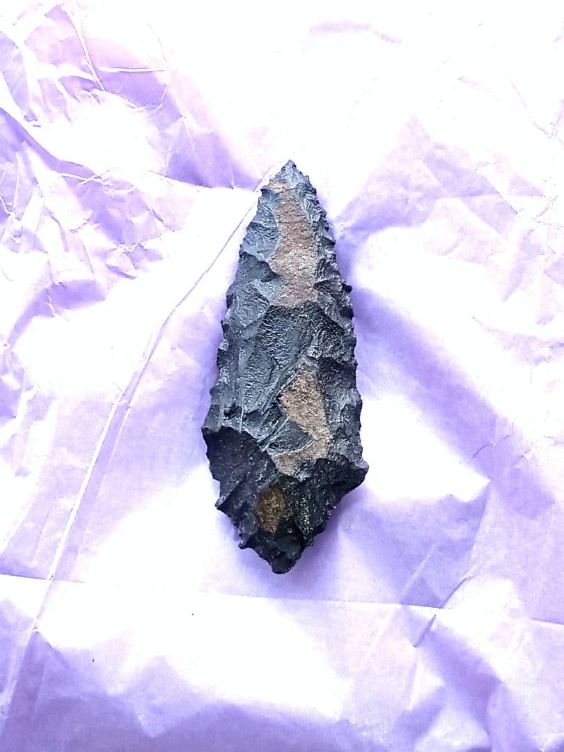 原始人… アイヌ仕様 尖頭器 a 石器 模写 サヌカイト