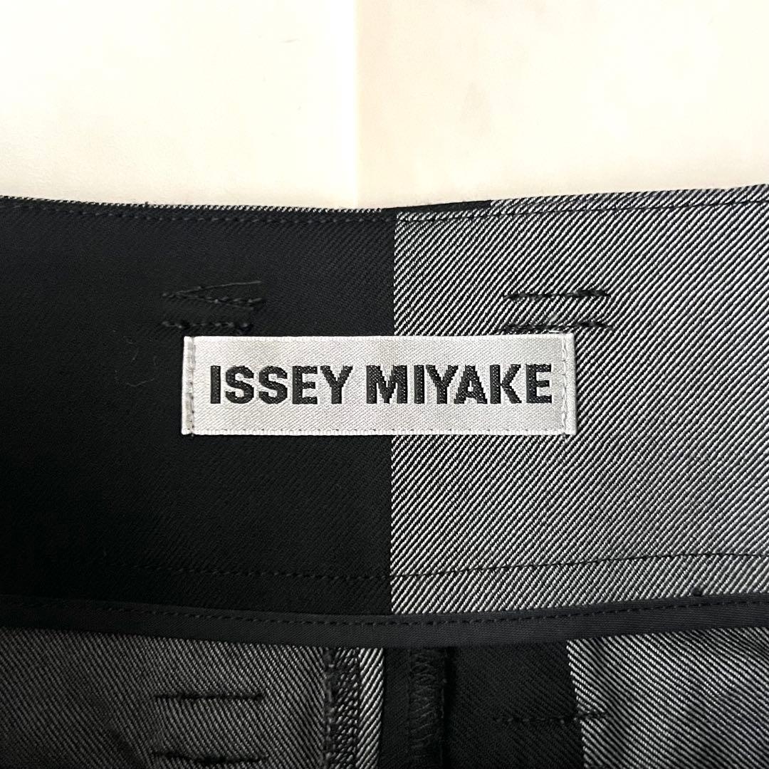 美品 イッセイミヤケ サルエルパンツ 変形 クレイジーパターン ベルト 2 M