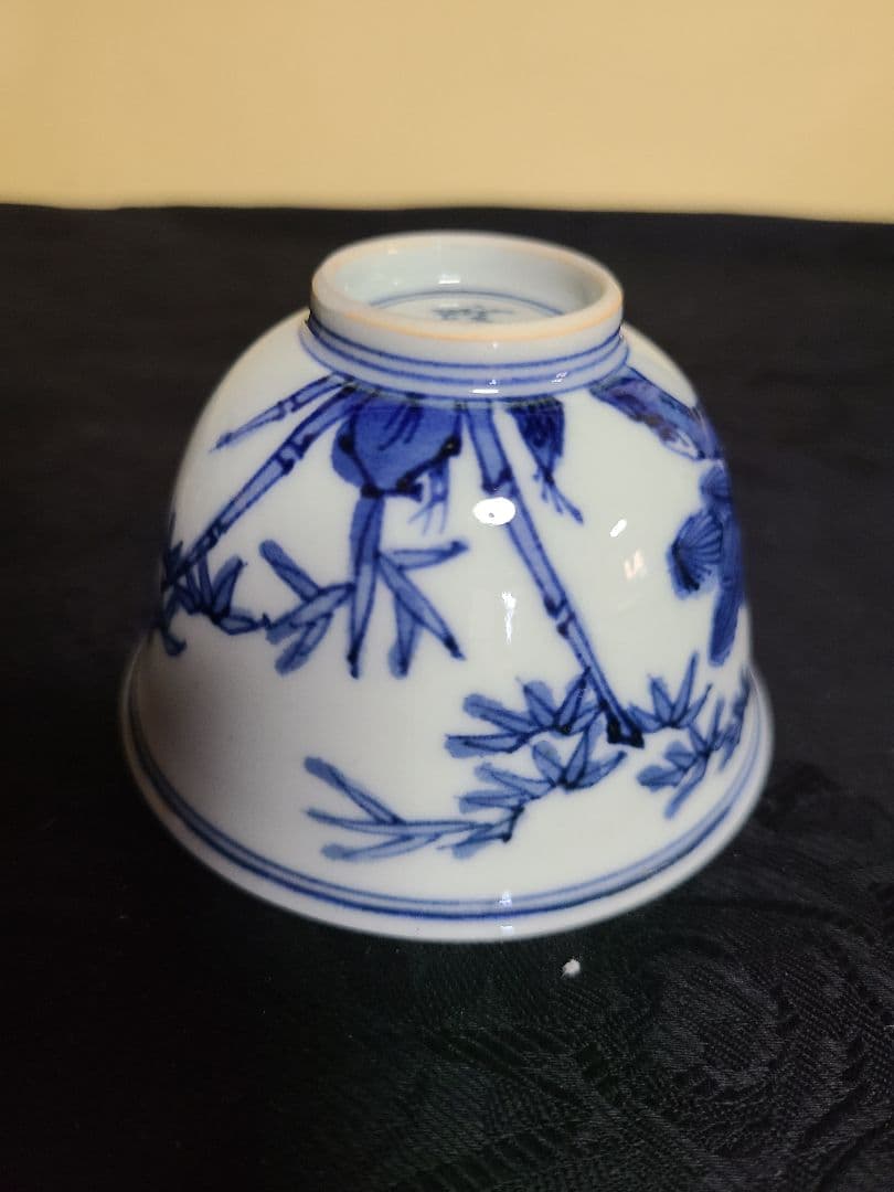 九谷焼須田菁華造染付写松竹梅汲出茶碗5客