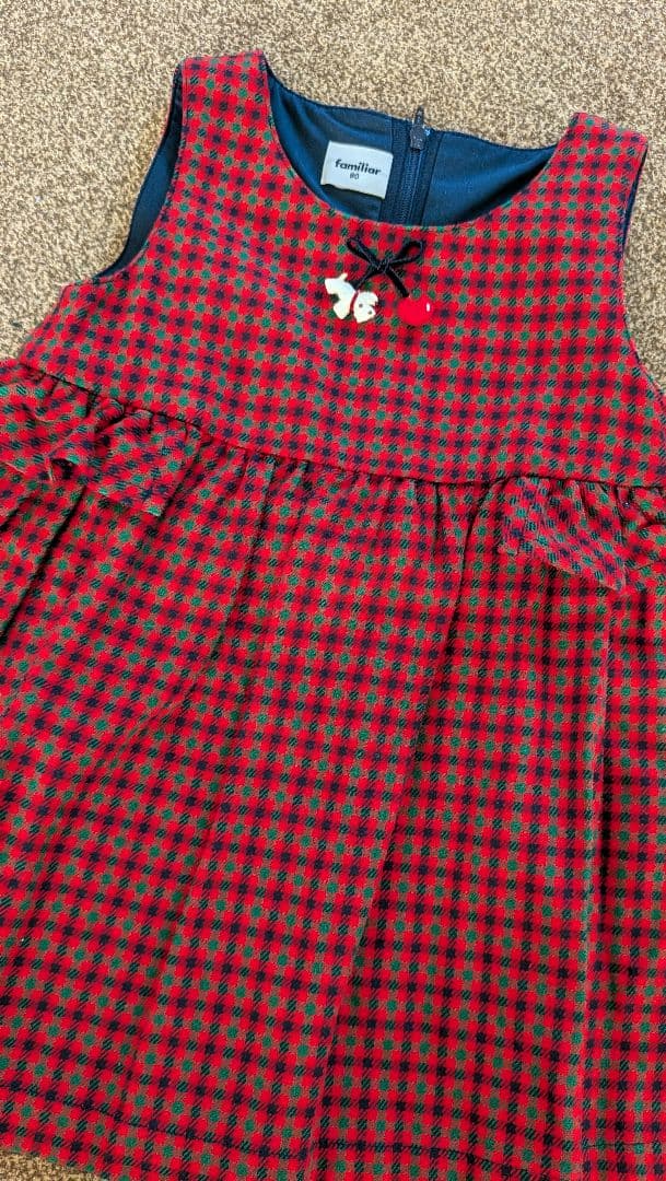 ファミリア　フォーマル　ジャンパースカート　カーディガン　ブラウス　80cm