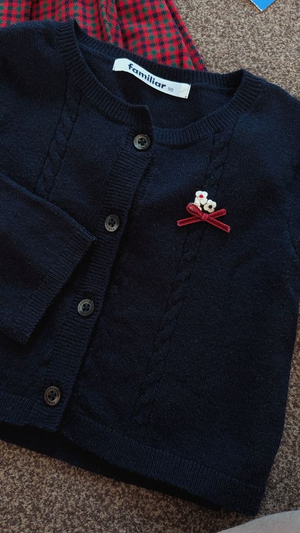 ファミリア　フォーマル　ジャンパースカート　カーディガン　ブラウス　80cm