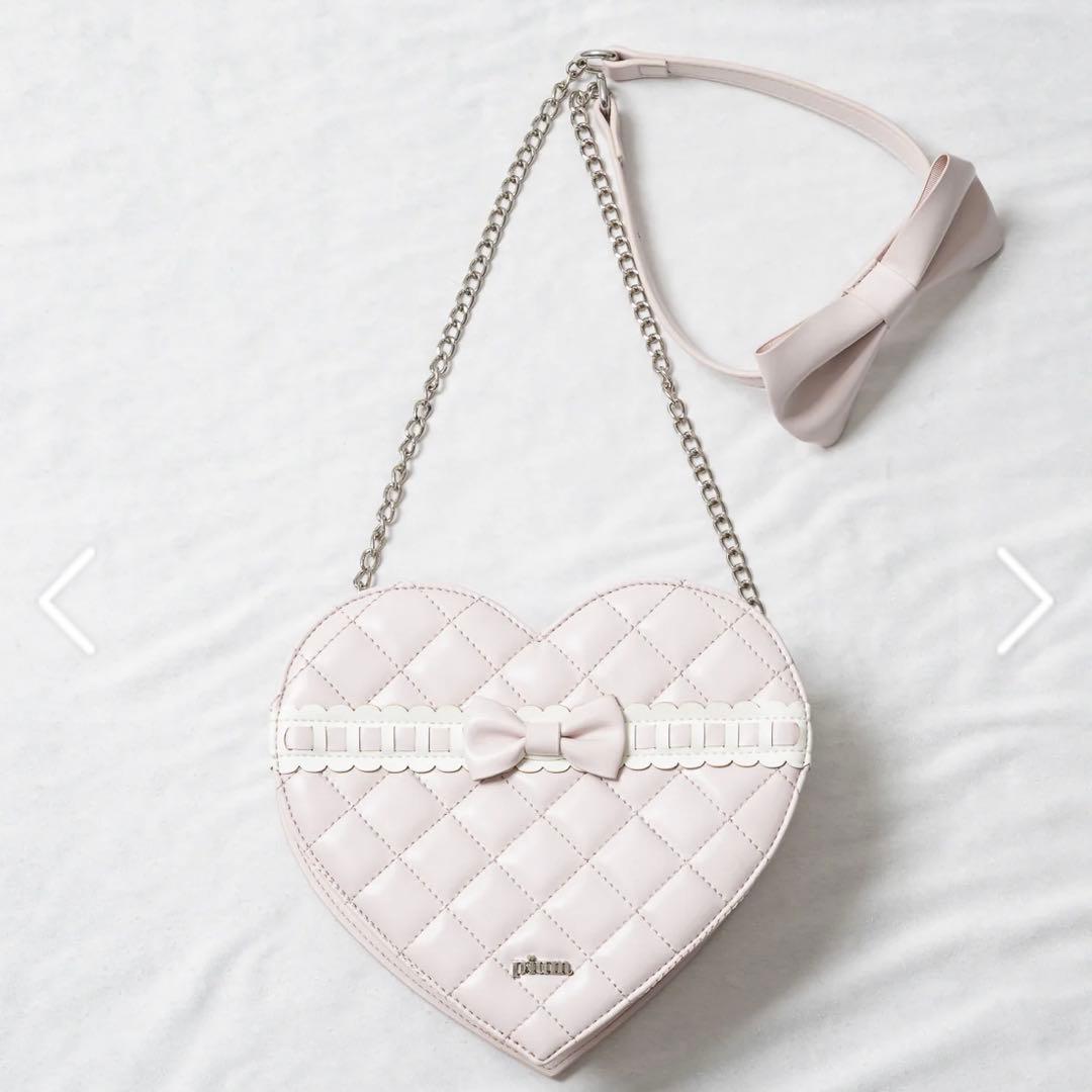 pium はしごリボンキルティングハートバッグ
