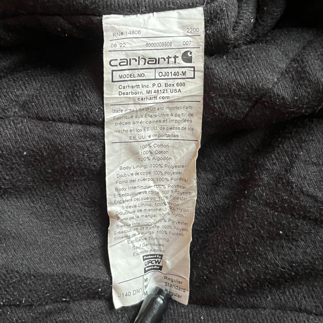 【00s】USA製carharttアクティブジャケット　ダック地　企業ロゴ