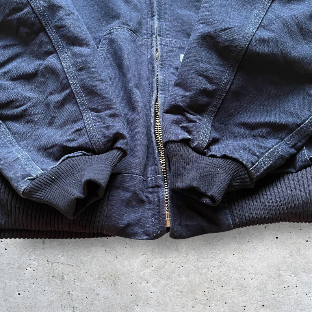 【00s】USA製carharttアクティブジャケット　ダック地　企業ロゴ