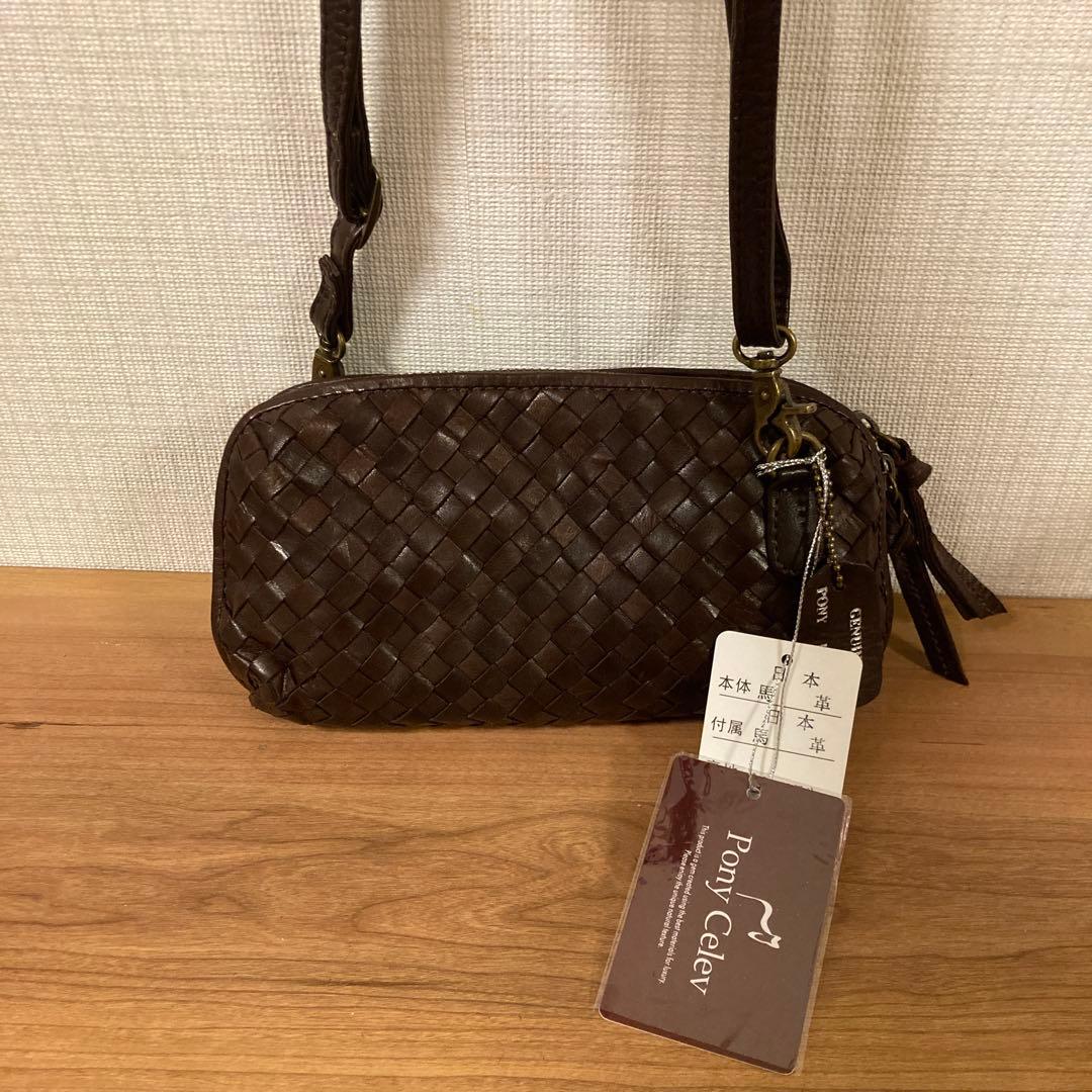 ポニーセレブ　お財布ポシェット　サコッシュ　￼斜め掛け　メッシュ