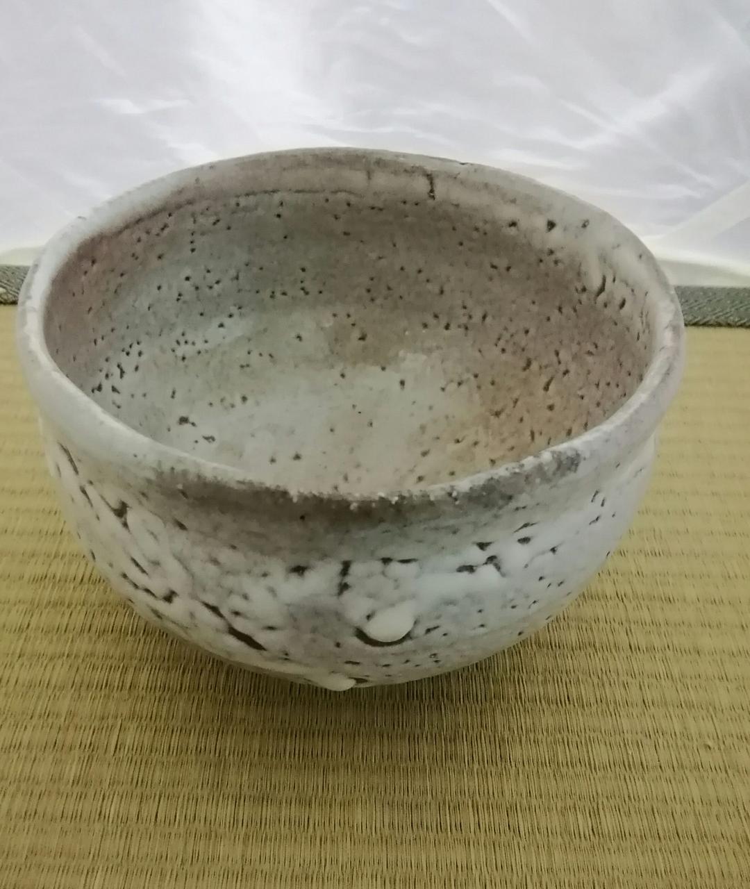 茶道具　白萩　窯変楽形茶碗