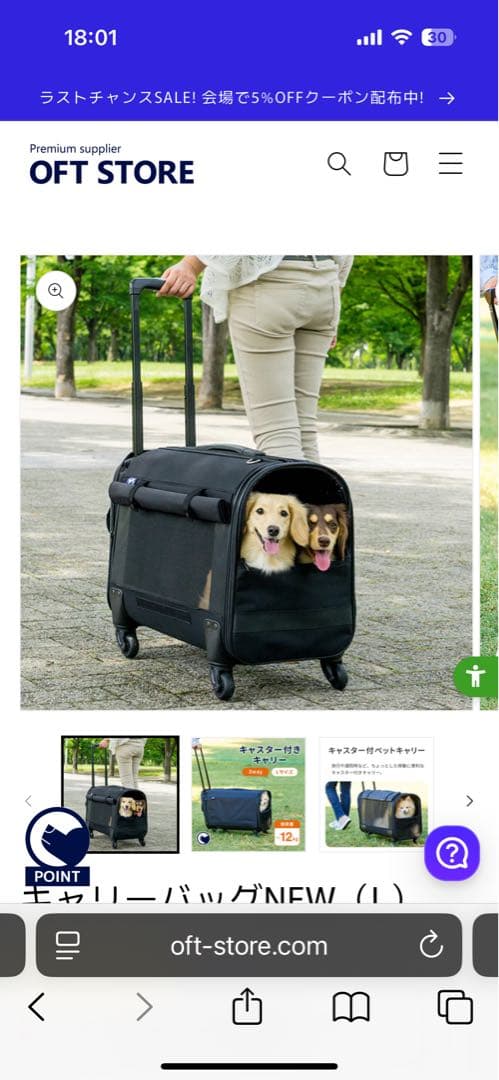 OFT ペット用キャリーバックL