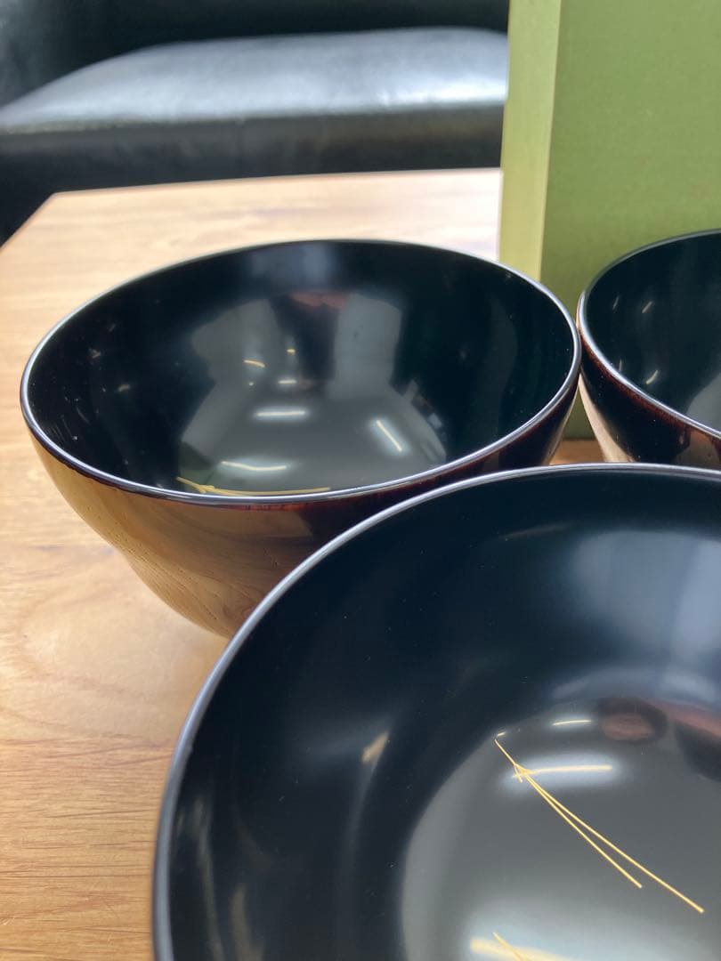 値下げ、未使用！象彦　吸物椀 漆器　京都　うるし塗装　お椀　日本食器　５客