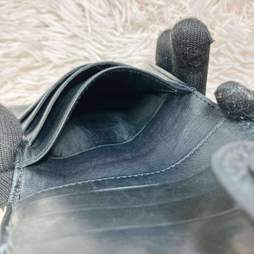 美品 CHANEL 二つ折り財布 ココマーク キャビアスキン レザー Wホック