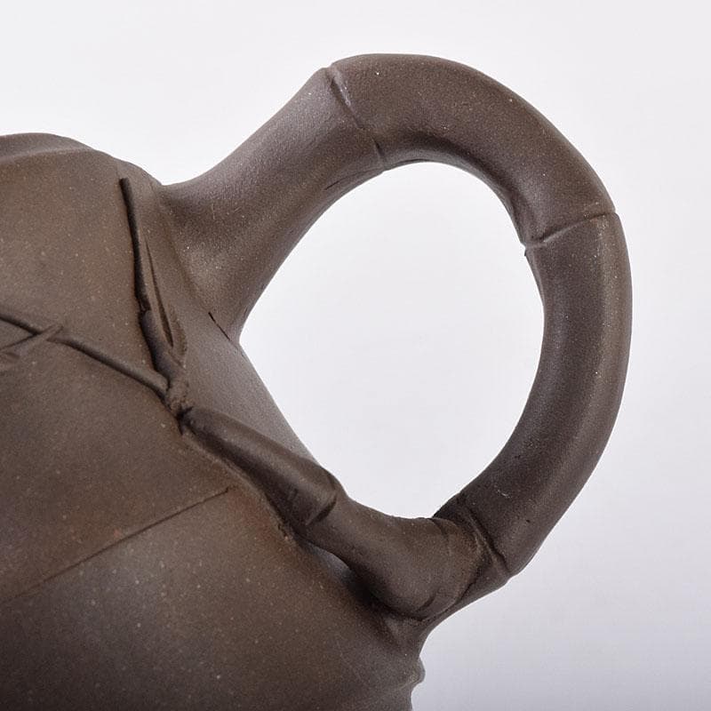 中国　紫砂　朱泥　竹文　急須　茶壷　在銘　N　7119