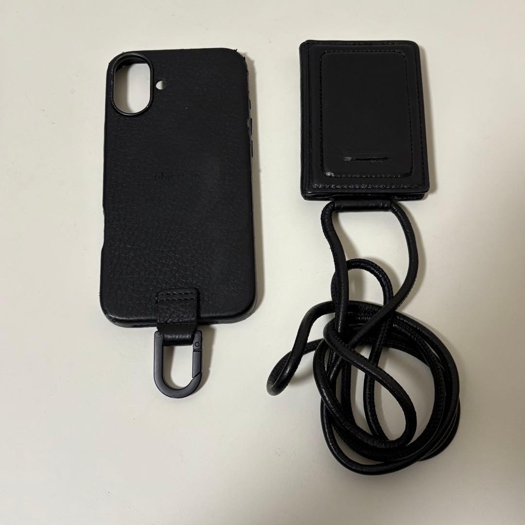 【格安】objcts.io レザーストラップ + iPhoneケースセット 黒