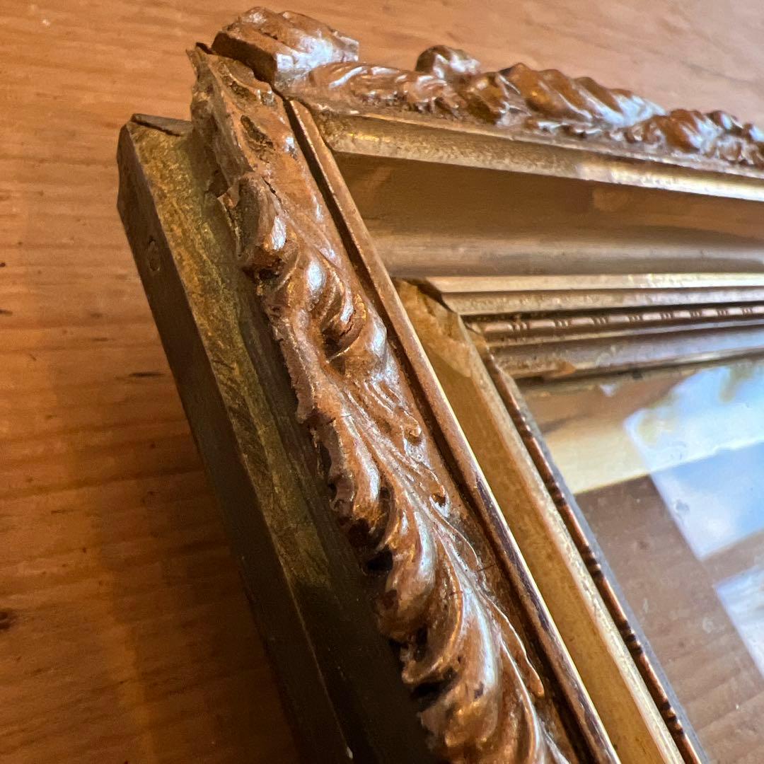 英国アンティーク装飾的金色フレーム（ガラス付き）