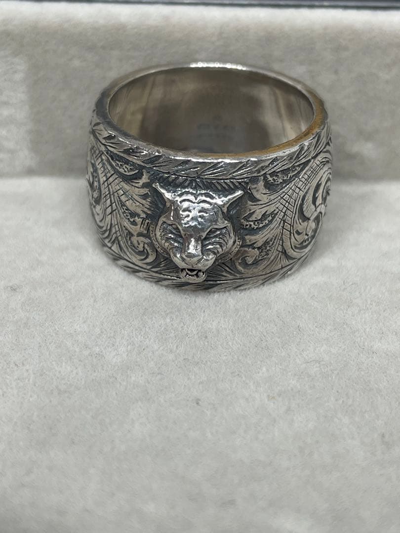 【極美品】GUCCI シルバーリング 22号 キャット インターロッキング
