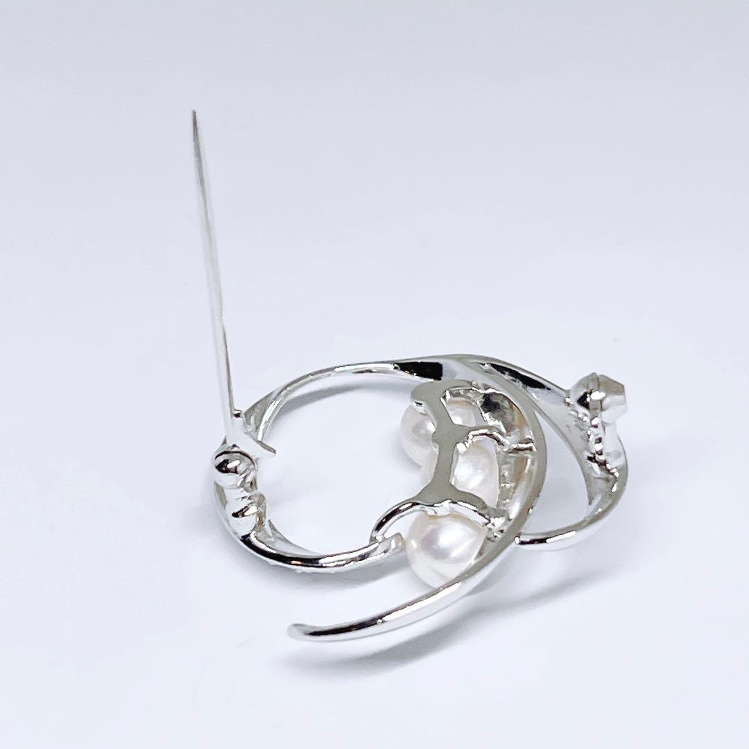極美品✨MIKIMOTO ミキモト パール　ブローチ　シルバー