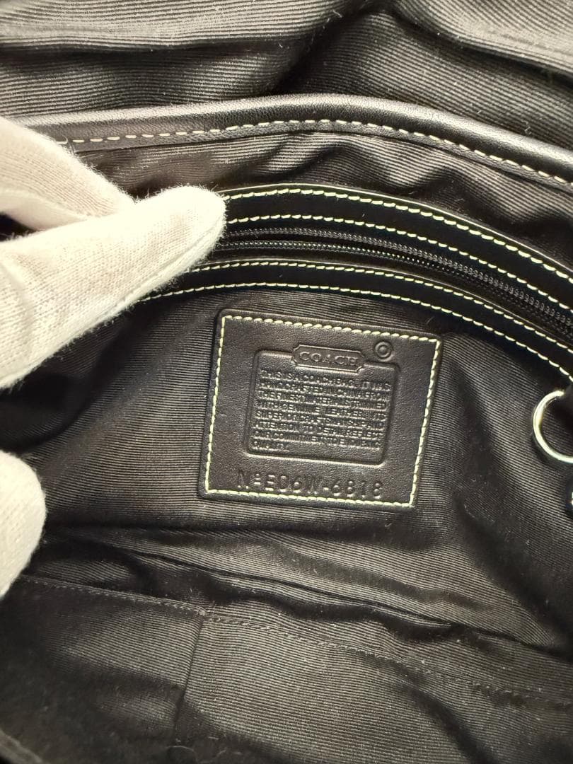 【美品】COACH コーチ SOHO ワンショルダー バッグ シグネチャー 黒