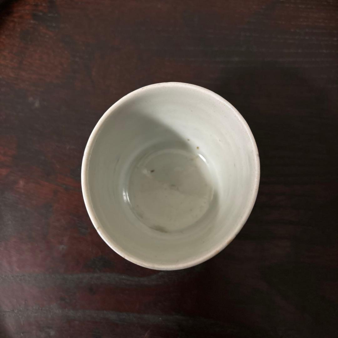 古伊万里染付　格子縞　蔓草文　②蕎麦猪口　江戸初期前期　アンティーク　白磁　李朝