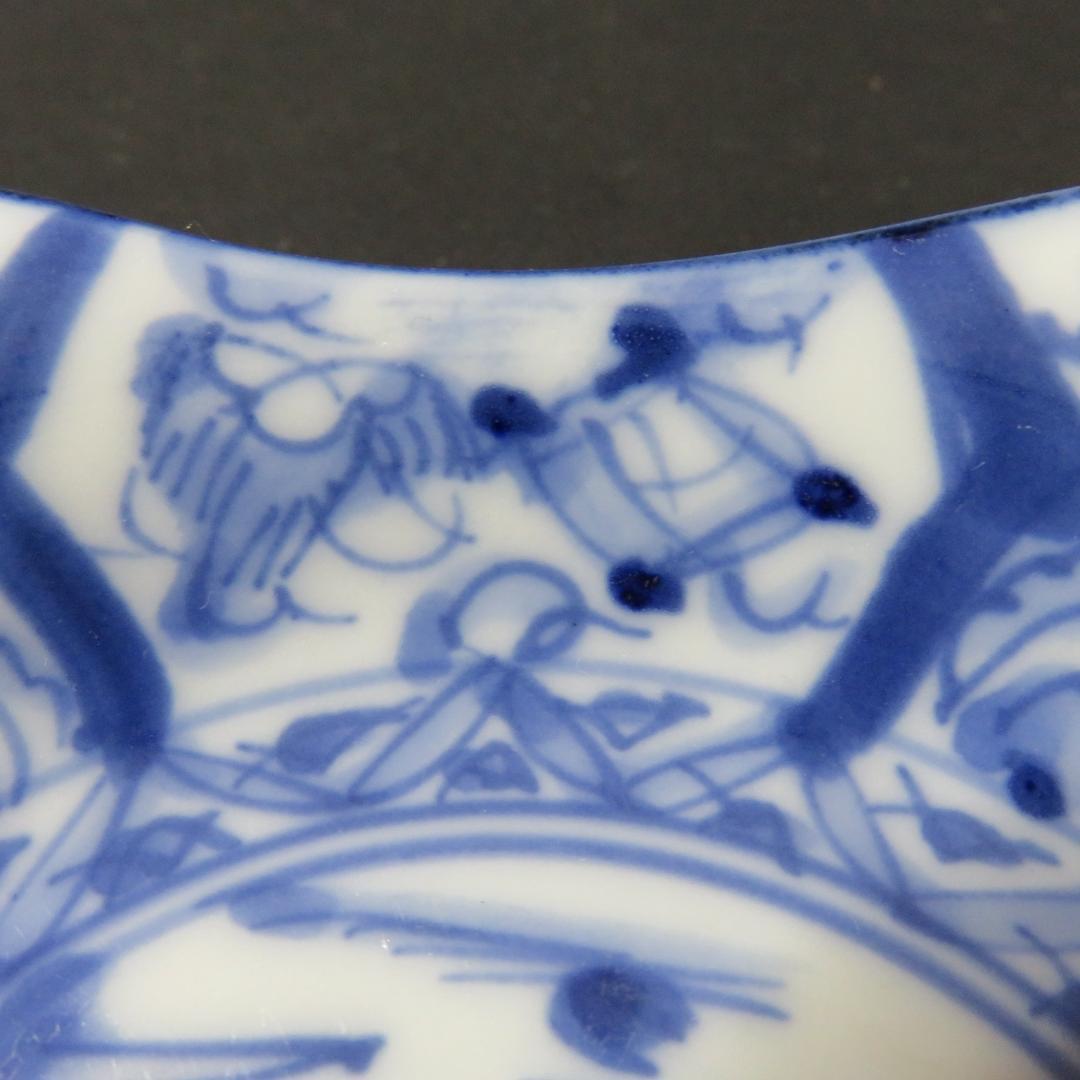 小皿 7枚 富士山 染付 古伊万里 山水 巻物 角皿 変形皿 江戸　バラ売り可