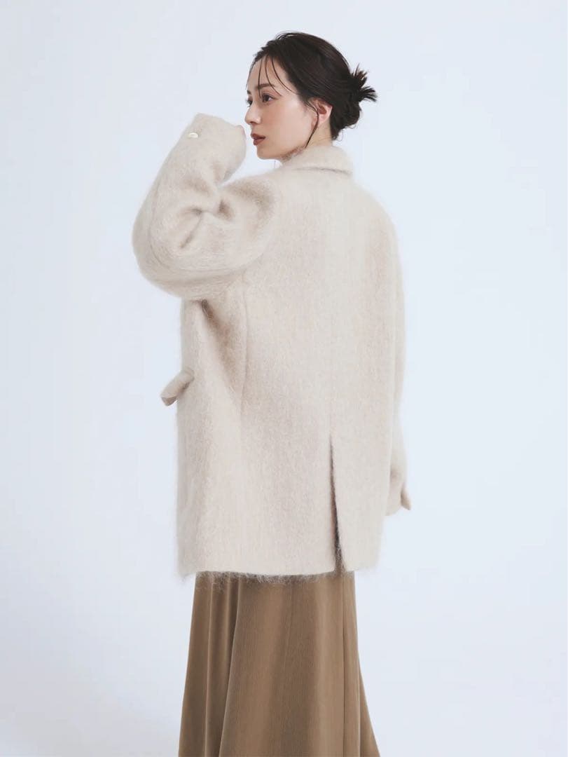 anuans モヘアシャギーテーラードジャケット