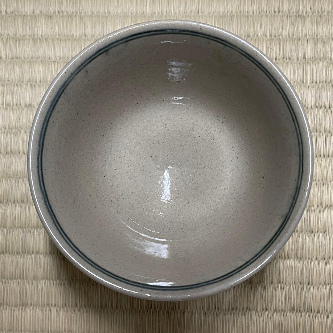 膳所焼 淡海ぜぜ 陽炎園 安南写 雲鶴 茶碗 茶道具 骨董品 874