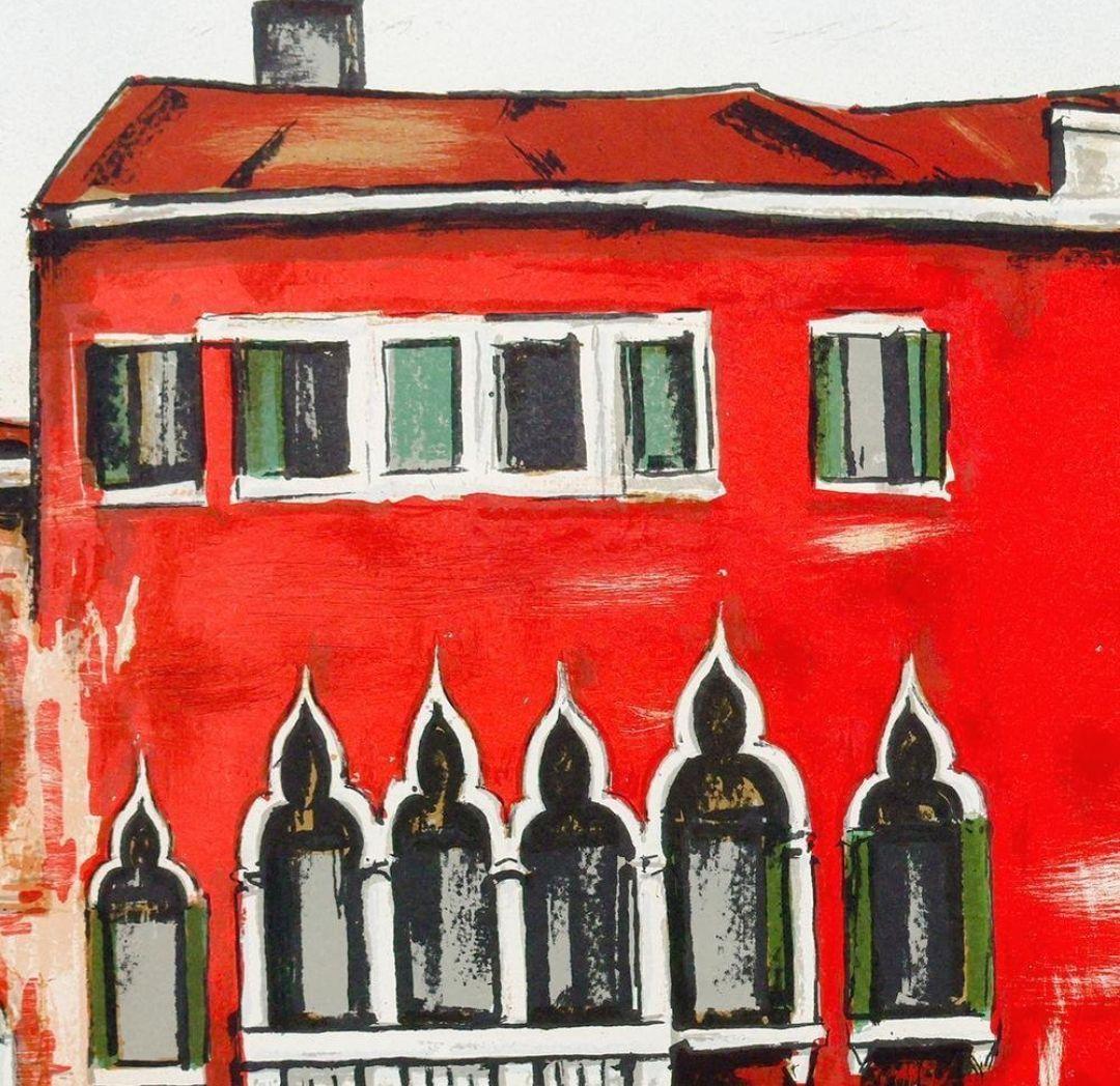 ミモレット 【真作】荻須高徳「赤い家」リトグラフ 10号大 直筆サイン