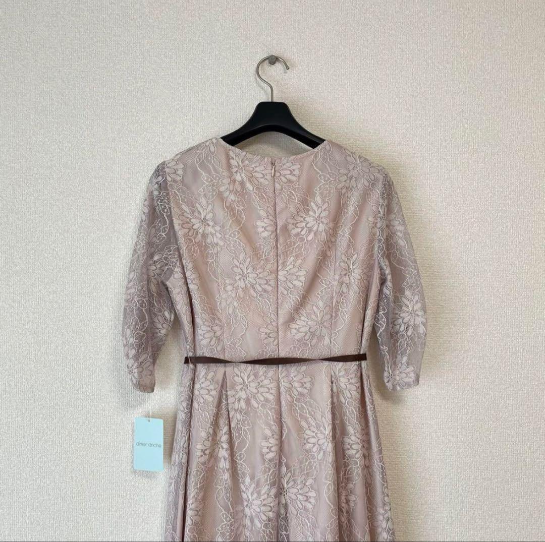 【新品未使用】AIMER サテンリボンベルト ラメレースドレス