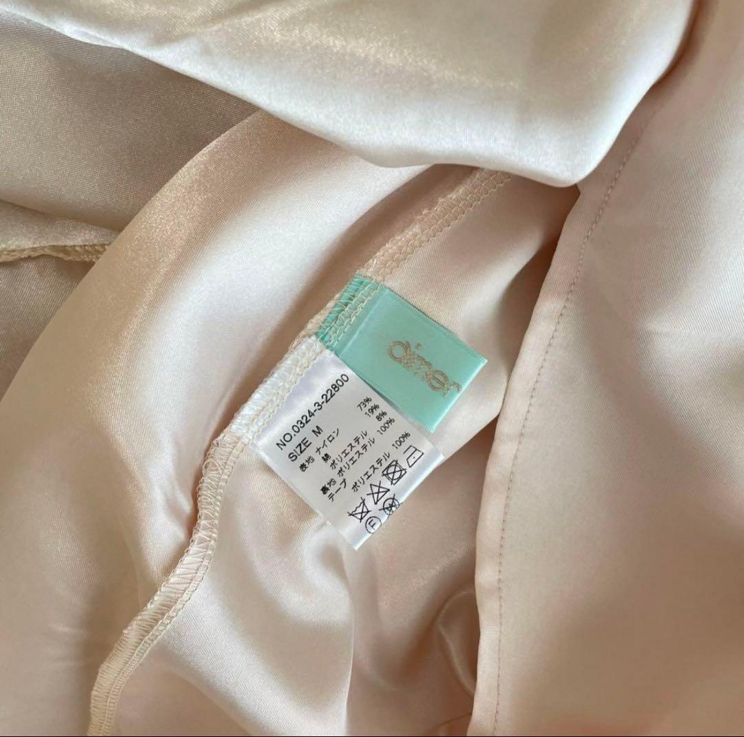 【新品未使用】AIMER サテンリボンベルト ラメレースドレス