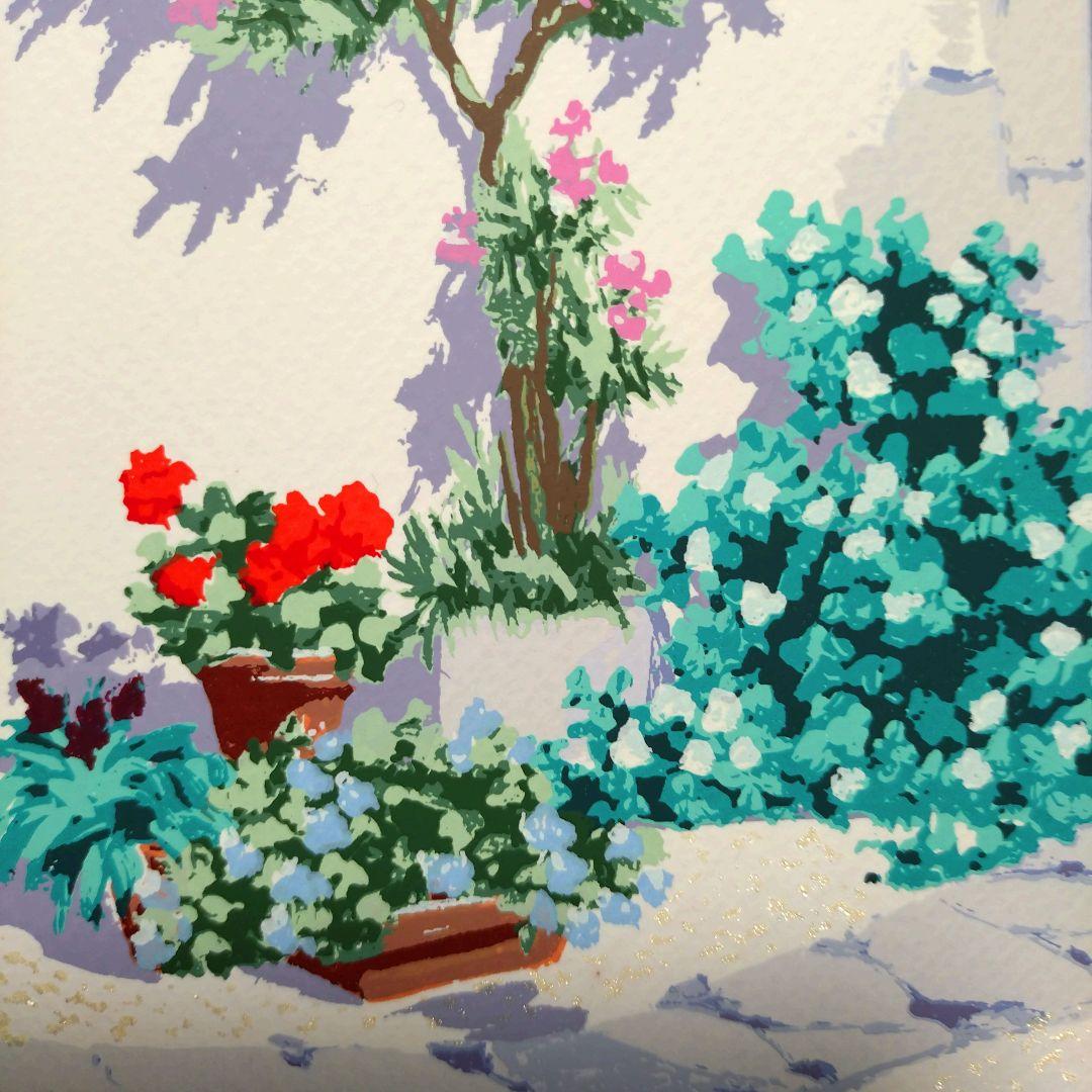 サルボ シルクスクリーン 版画 額装品 風景画 エーゲ海 フレーム付き