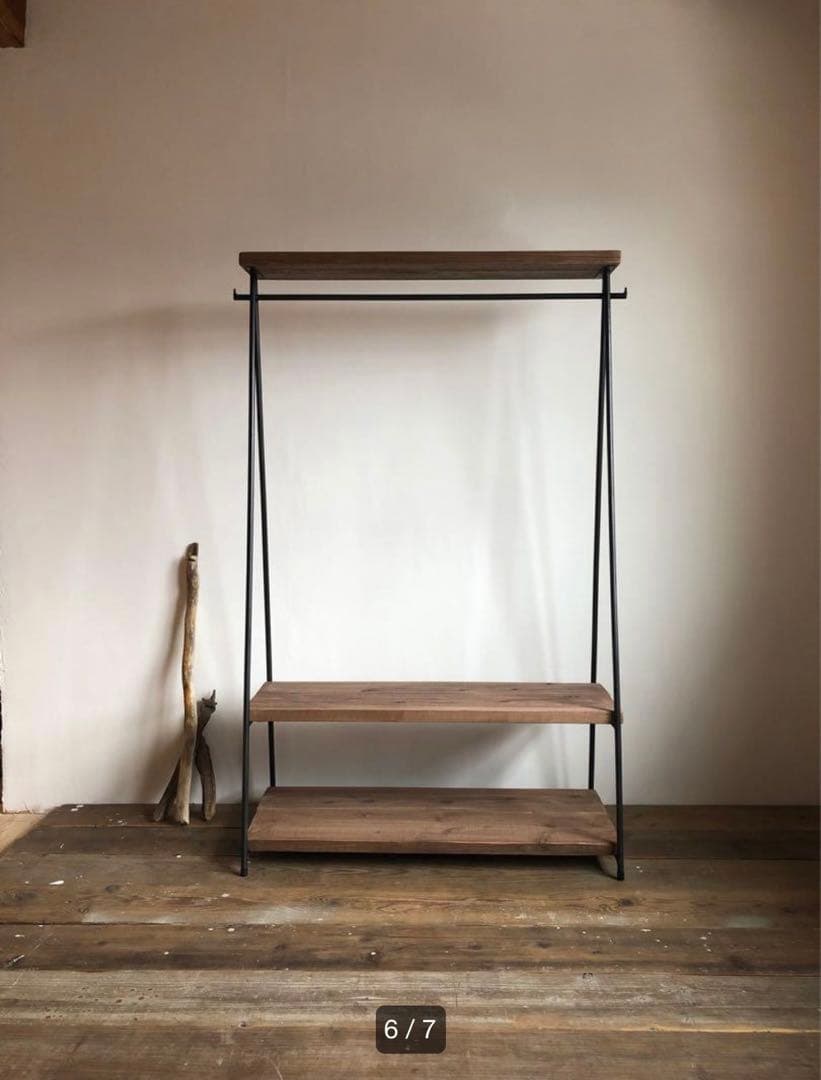 限定価格★ 数量限定　2段　特大　ハンガーラック　古材　収納　ディスプレイラック