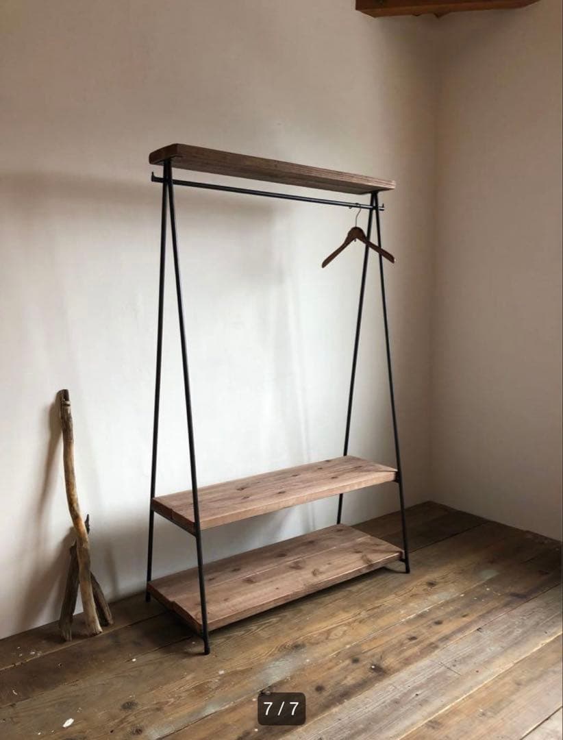 限定価格★ 数量限定　2段　特大　ハンガーラック　古材　収納　ディスプレイラック