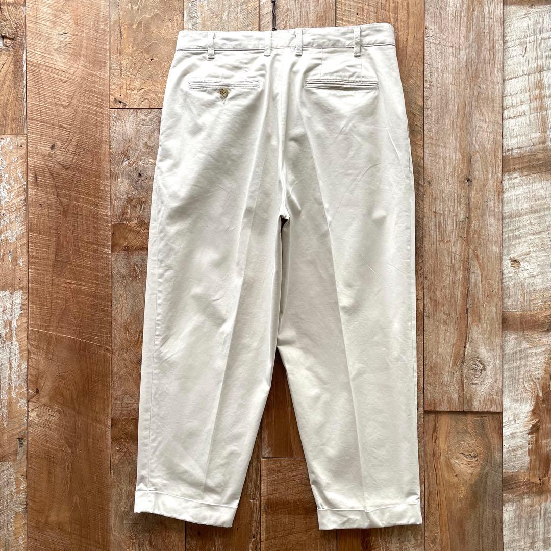 【極美品】BEAMS+ 2タック ワイド テーパード トラウザーズ パンツ L