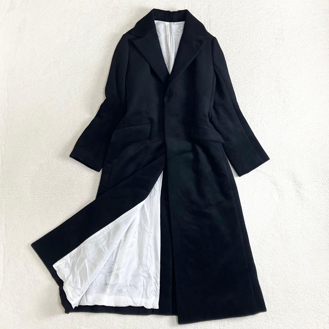 bajra バジュラ　アンゴラ　ウール　チェスターコート　ブラック　3