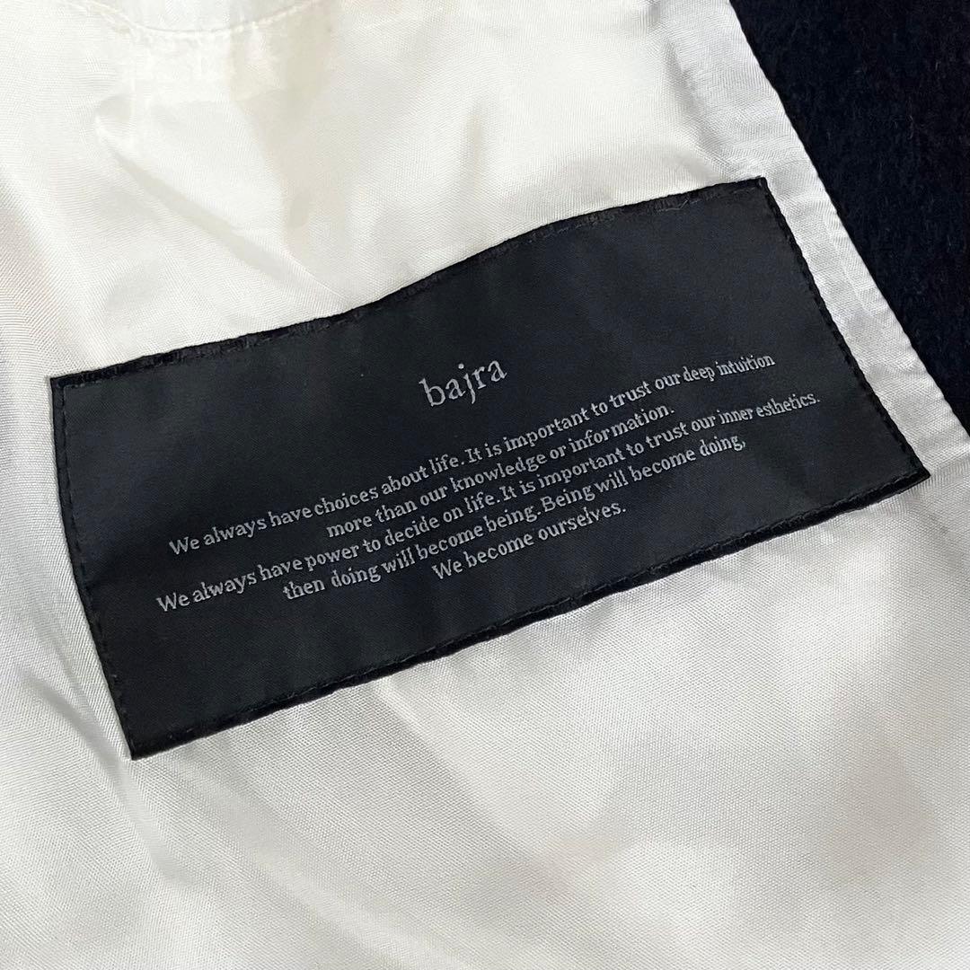 bajra バジュラ　アンゴラ　ウール　チェスターコート　ブラック　3